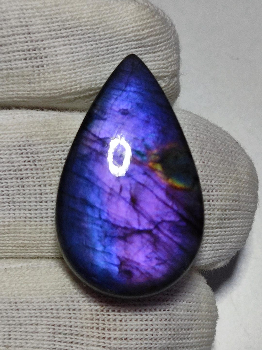 Spectrolite Color Natural Spectrolite Purple Labradorite Cabochon||size=28×17×7|| Weight ...