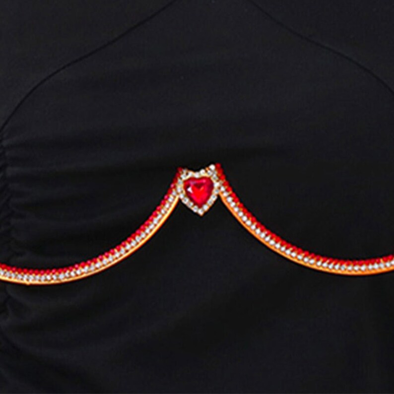 Red Heart Crystal Chest Bracket Bra Chain Body Jewelry Women Etsy