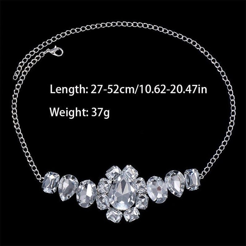 Rhinestone Crystal Choker Necklace Women Collar Necklace Neck Etsy