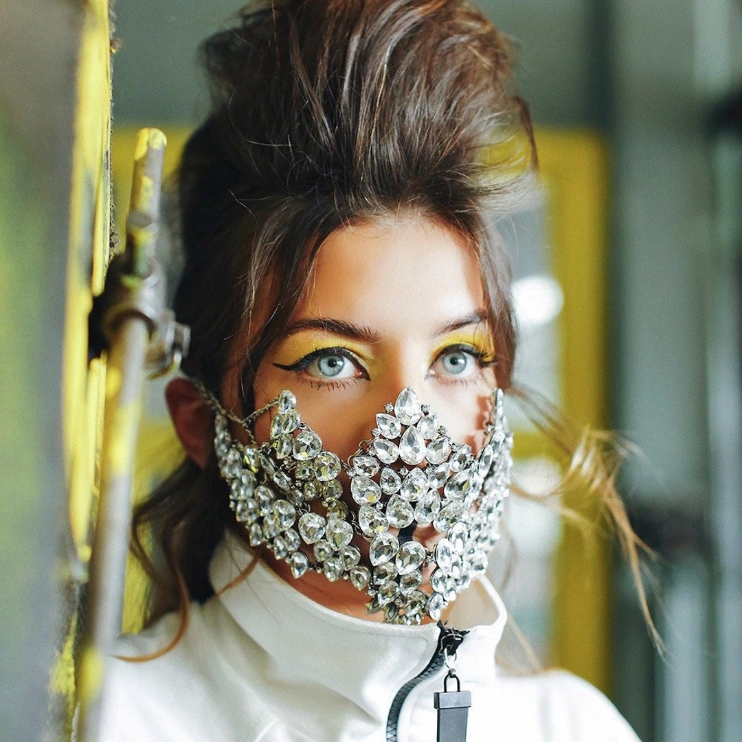 Designer Halloween Luxury Face Mask Masquerade Elasticity Etsy