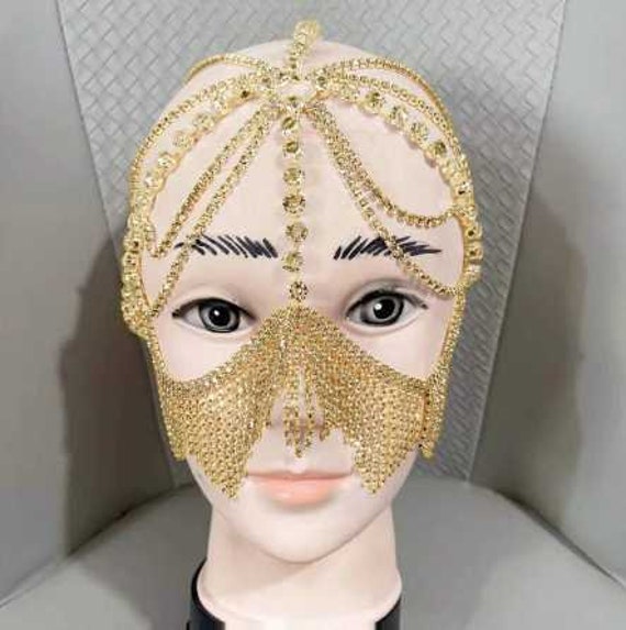 Buy Fringe Face Mask Black Girls Mask Face Chain Jewelry Online in India 