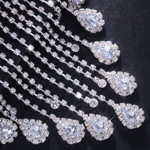 Water Drop Tassel Choker Necklace Jewelry Women Rhinestone Chain Choker ...