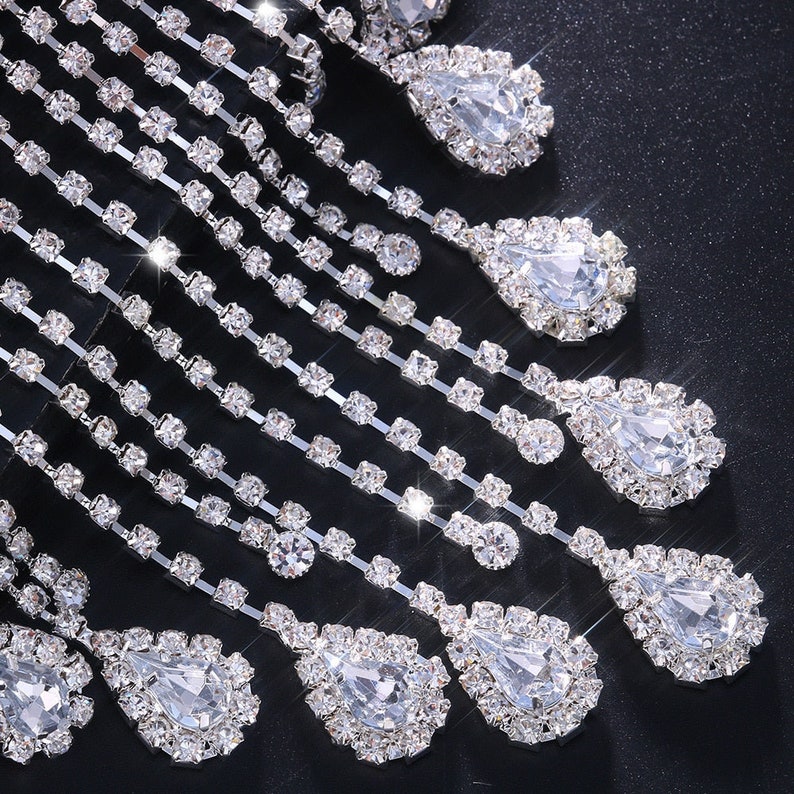 Water Drop Tassel Choker Necklace Jewelry Women Rhinestone - Etsy