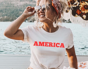 AMÉRICA, patriótico, 4 de julio, camiseta unisex