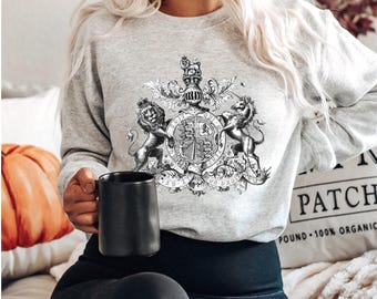 Royal Family, Queen Elizabeth II, British Monarchy, Royal Crest, Dieu Et Mon Droit, Sweatshirt