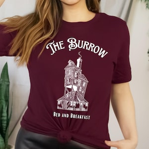 T-shirt The Burrow, bed & breakfast, wemels, huis, Griffoendor, tovenaar, magie, heks