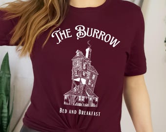 The Burrow Tshirt, Bed & Breakfast, Weasleys, Home, Gryffindor, Wizard, Magic, Witch
