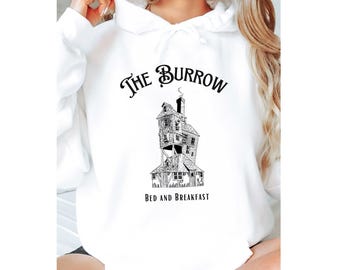 The Burrow Sweatshirt, Hoodie, Bed & Breakfast Sweater, Weasleys, Home, Gryffindor, Wizard, Magic, Witch