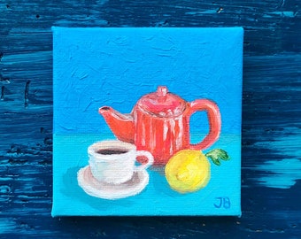 Miniature Still Life wall art, Breakfast Painting