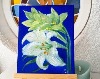 Lilies Oil Painting,Original Painting on Canvas