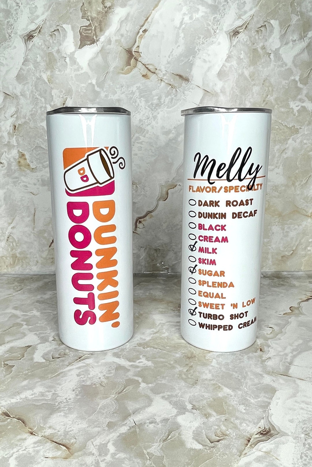 Dunkin Donuts Inspired Tumbler With Order L Personalized L 20oz Hot