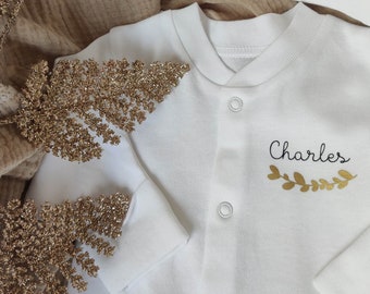 Personalized birth pajamas - personalized baby's first outfit - baby pajamas - personalized pajamas - baby