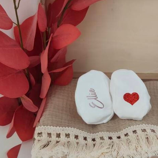 Chaussons naissance personnalisé - chaussons bébé - chaussons personnalisé