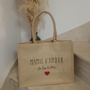 Personalized Grandma/Mom Bag - Grandparents' Day - Personalized Jute Tote Bag for Grandma - Personalized Tote Bag for Grandma - Mom - Mamita image 16