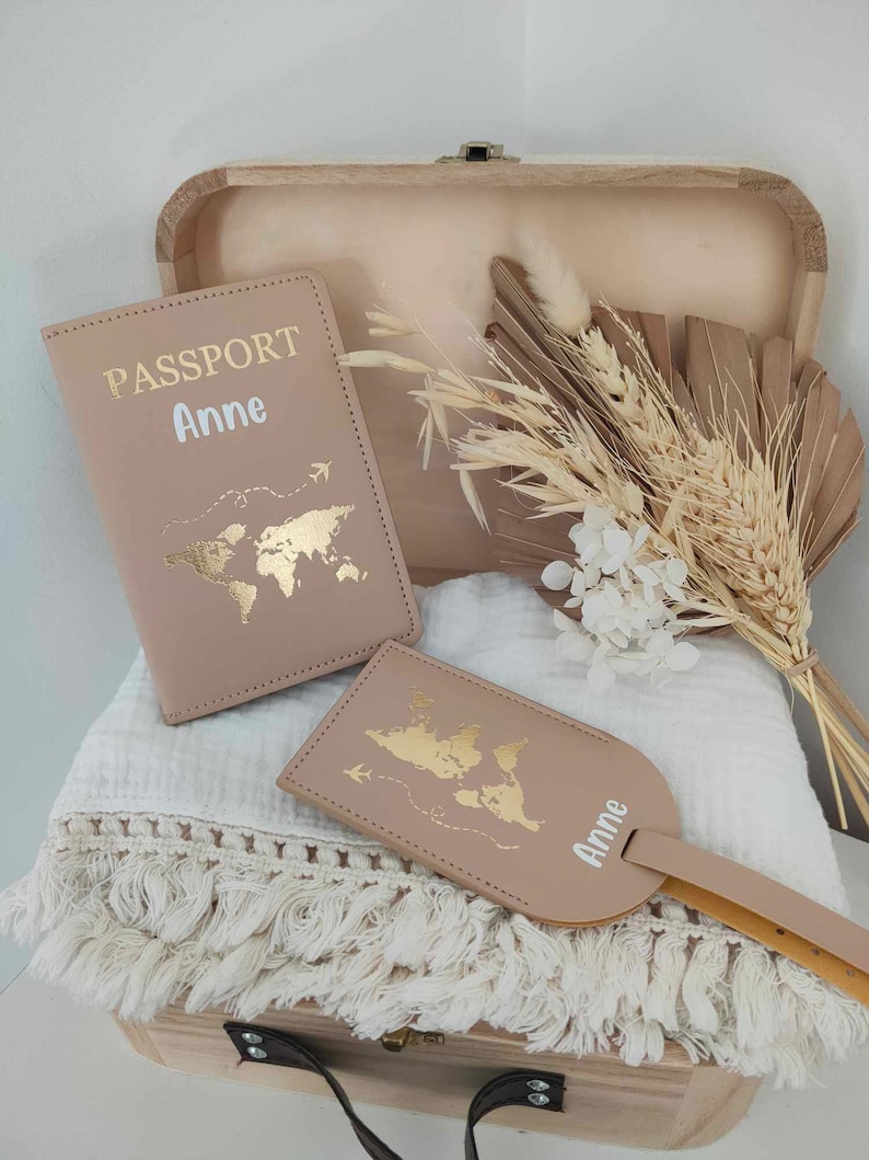 Passeport Étui pour passeport Protège passeport Protège passeport personnalisé Étui passeport personnalisé House pour passeport Beige