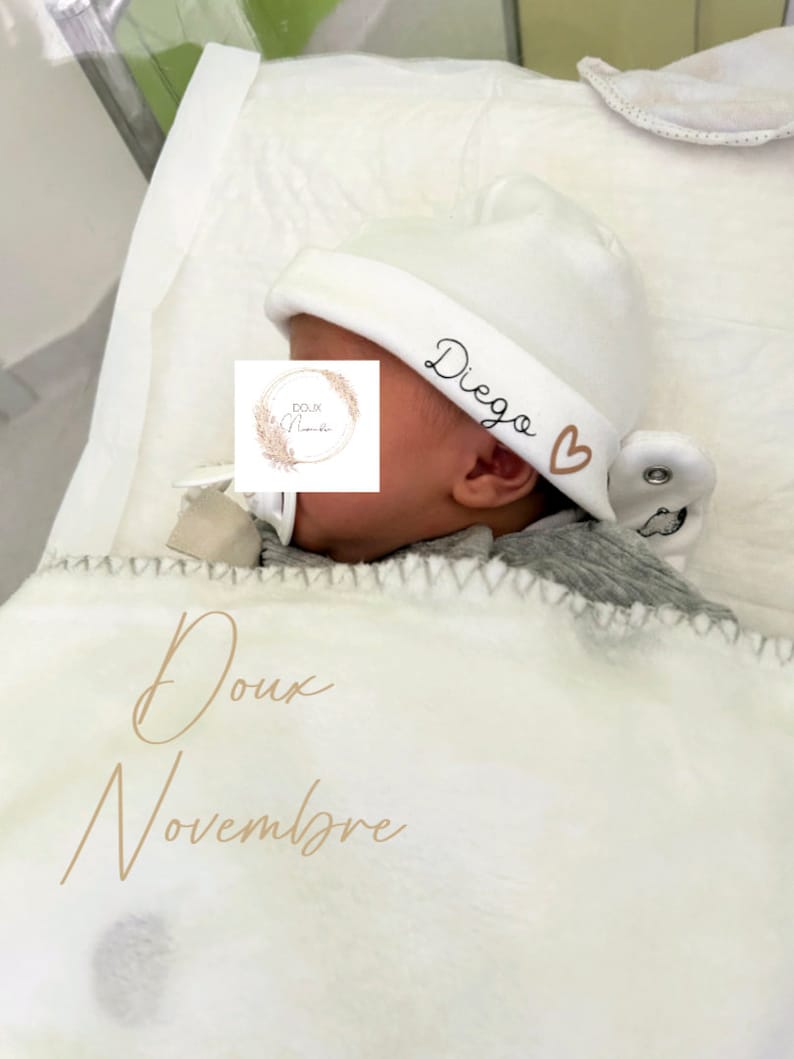 Personalized birth bonnet personalized baby bonnet first bonnet 1 month bonnet baby bonnet maternity image 2