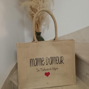 Personalized Grandma/Mom Bag - Grandparents' Day - Personalized Jute Tote Bag for Grandma - Personalized Tote Bag for Grandma - Mom - Mamita image 12