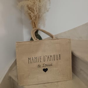 Personalized Grandma/Mom Bag - Grandparents' Day - Personalized Jute Tote Bag for Grandma - Personalized Tote Bag for Grandma - Mom - Mamita image 11