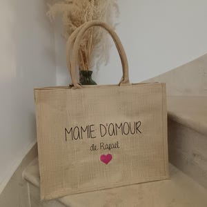 Personalized Grandma/Mom Bag - Grandparents' Day - Personalized Jute Tote Bag for Grandma - Personalized Tote Bag for Grandma - Mom - Mamita image 14