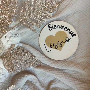 Carte Bienvenue bébé - Carte naissance - Carte présentation nouveau né - Carte bébé - Carte en bois personnalisé image 3