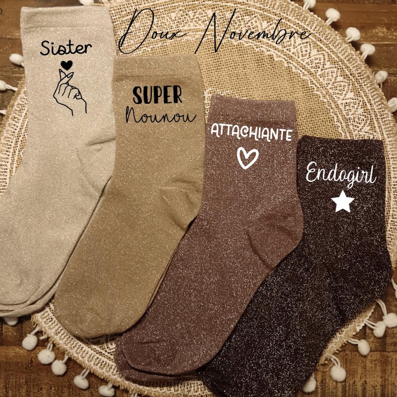 Chaussette Personnalisé Lot 5 Paires Chaussettes Chat Femme - Taille 39-42 - Coton Mignon - Cadeau Noël Ou Fête Des Mères Chaussettes Femme