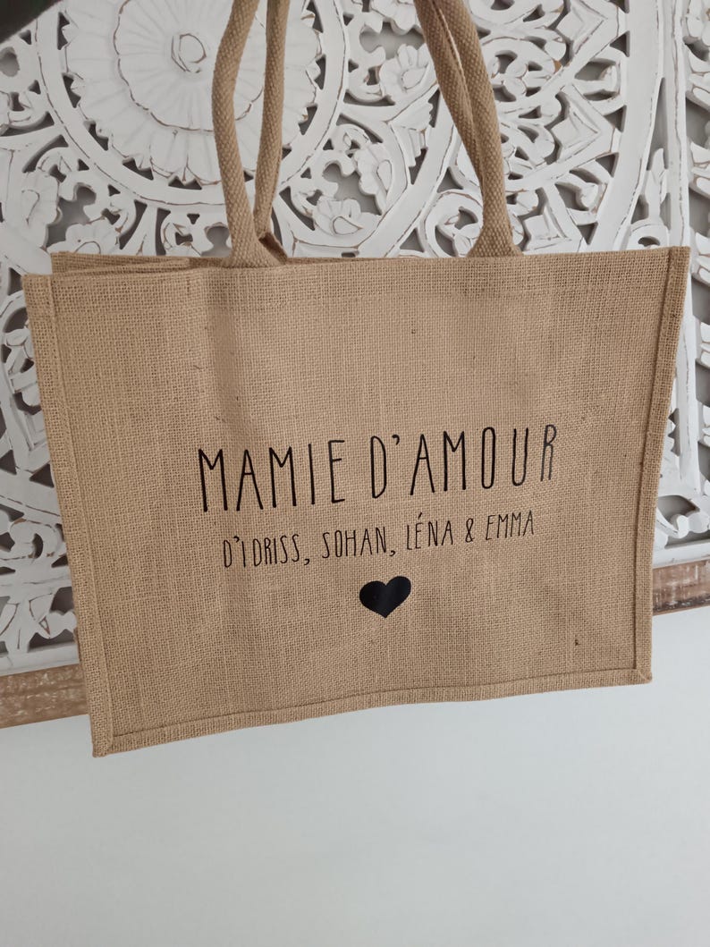Personalized Grandma/Mom Bag - Grandparents' Day - Personalized Jute Tote Bag for Grandma - Personalized Tote Bag for Grandma - Mom - Mamita image 17