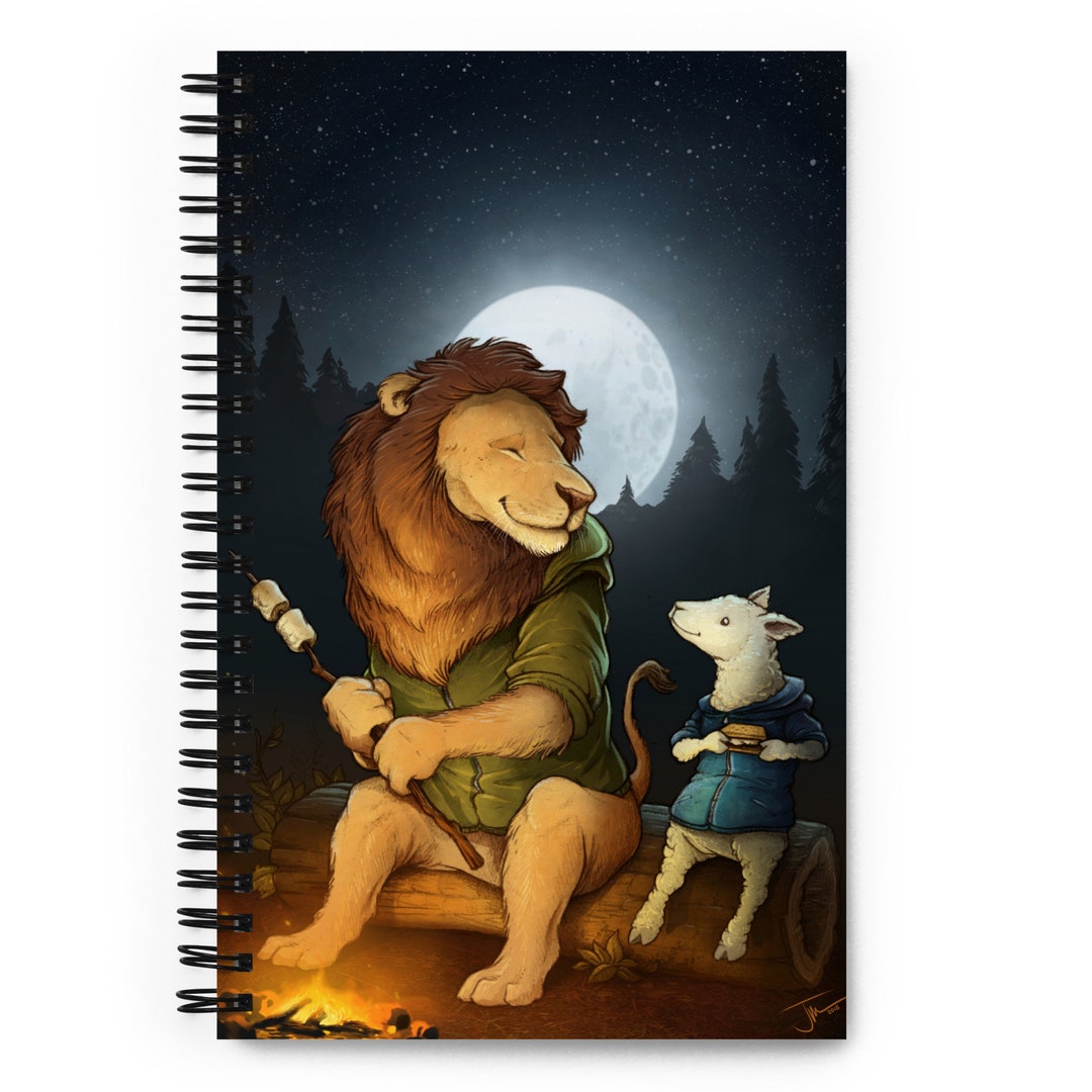 Lion and the Lamb - Illustrated Spiral Notebook - Etsy