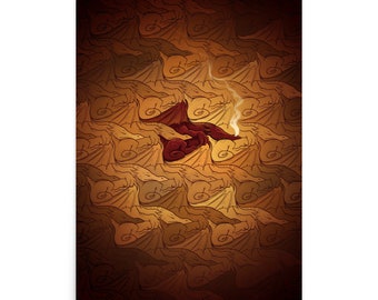 Tessellation of Smaug - Illustrated Poster Print