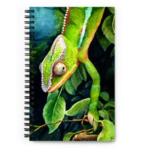Watercolor Chameleon - Illustrated Spiral notebook