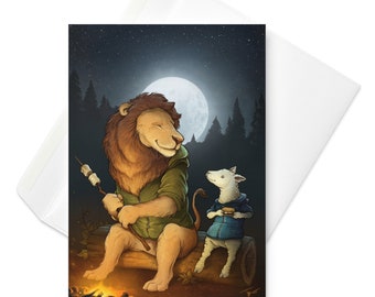 Lion and the Lamb - Illustrated Greeting Card