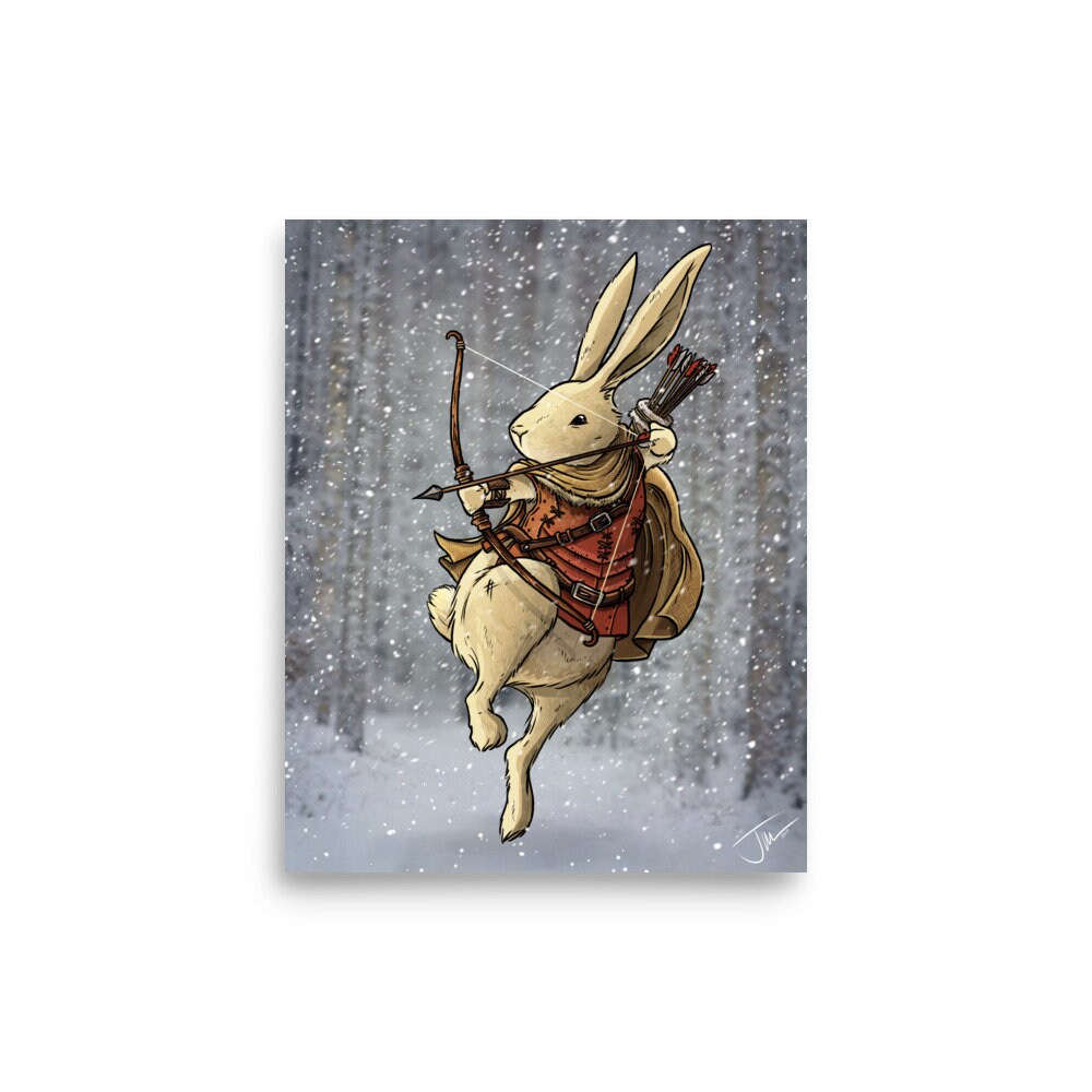 Rabbit Archer - Illustrated Poster Print - Etsy