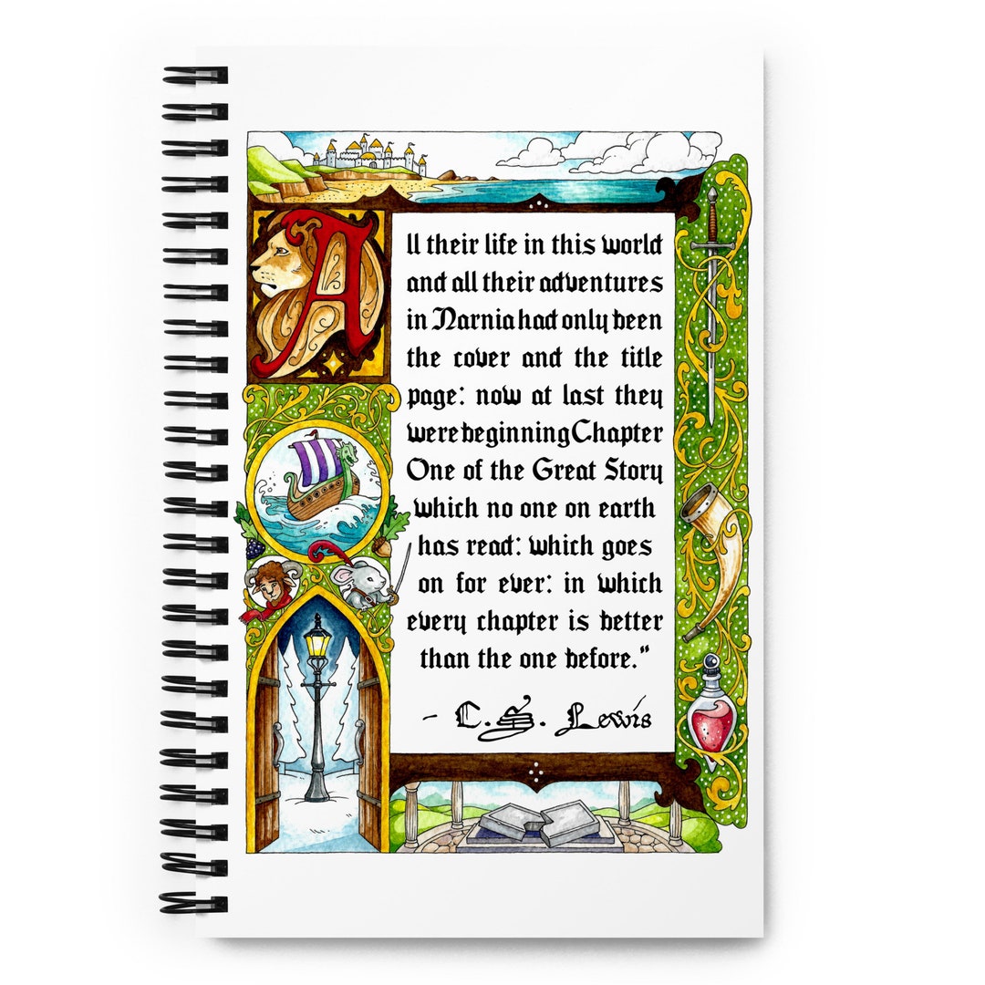 Narnian Manuscript - Illustrated Spiral Notebook - Etsy