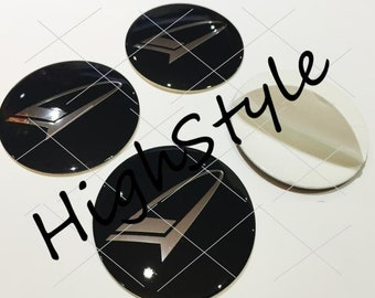 Metal Stickers - car wheel center caps stickers - set of 4 - fit DAIHATSU 1 4pcs