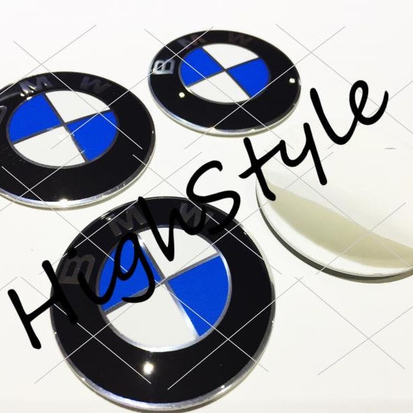 Metal Stickers - car wheel center caps stickers - set of 4 - fit  bmw 2 (1mm)  4pcs