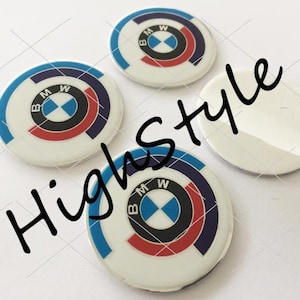 Calcomanía autoadhesiva de emblema de BMW original para tapa de centro de  rueda, 2.5 pulgadas