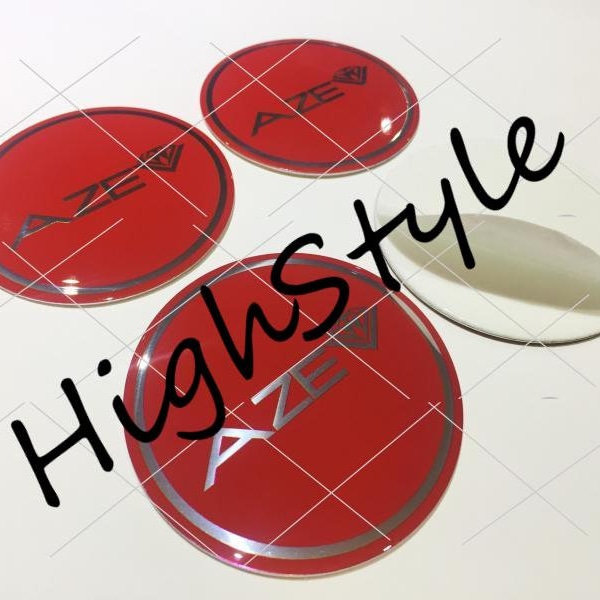 Metal Stickers - car wheel center caps stickers - set of 4 - fit AZEV 6 4pcs