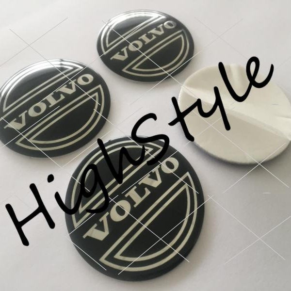 Metal Stickers - car wheel center caps stickers - set of 4 - fit VOLVO 5 (1mm) 4pcs