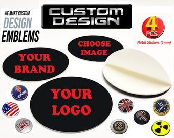 Ajustement PERSONNALISÉ VW ou autres types Capuchons centraux de roues Stikers en métal (1mm) 4pcs