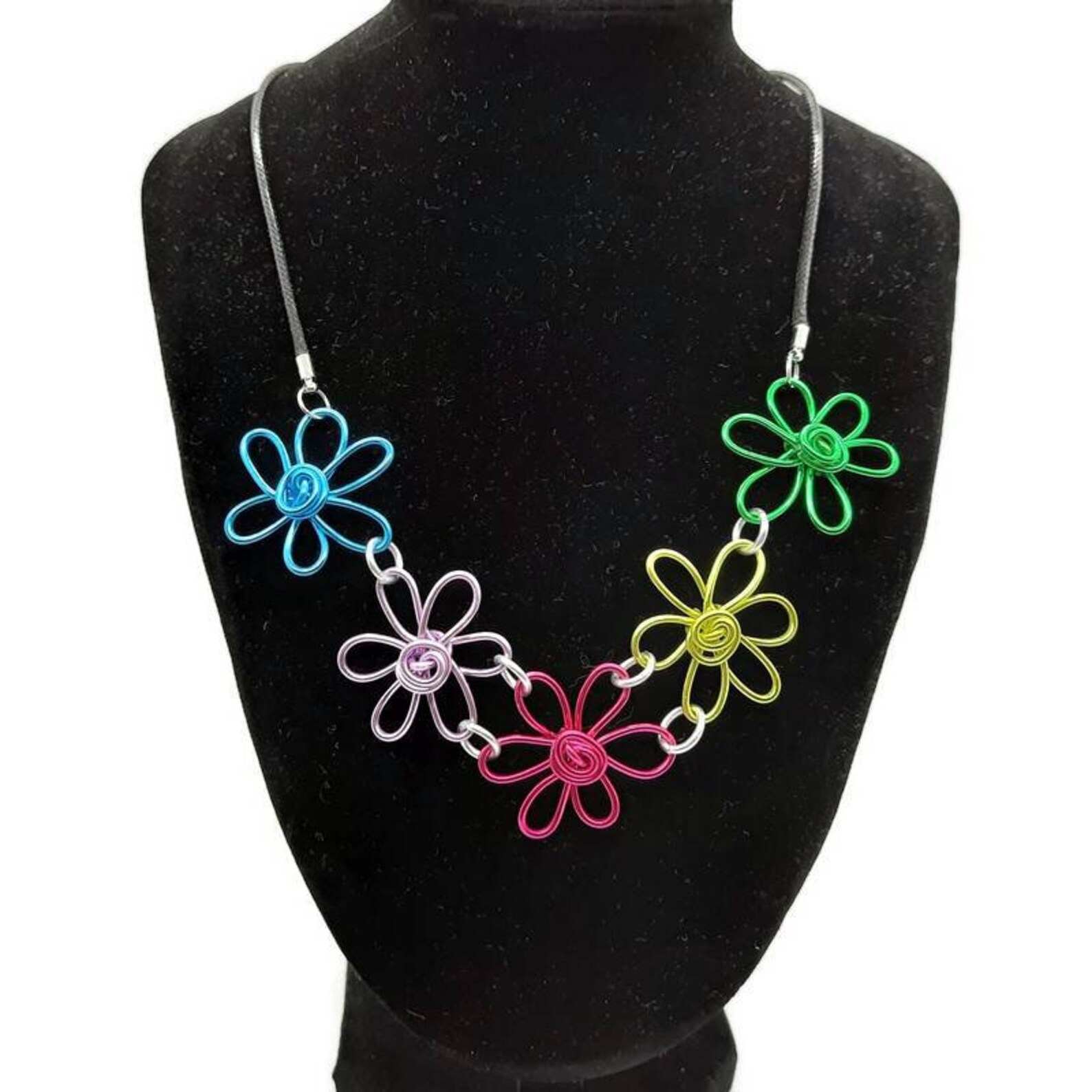 Statement Bib Necklace Funky Flower Necklace Colourful Daisy Etsy