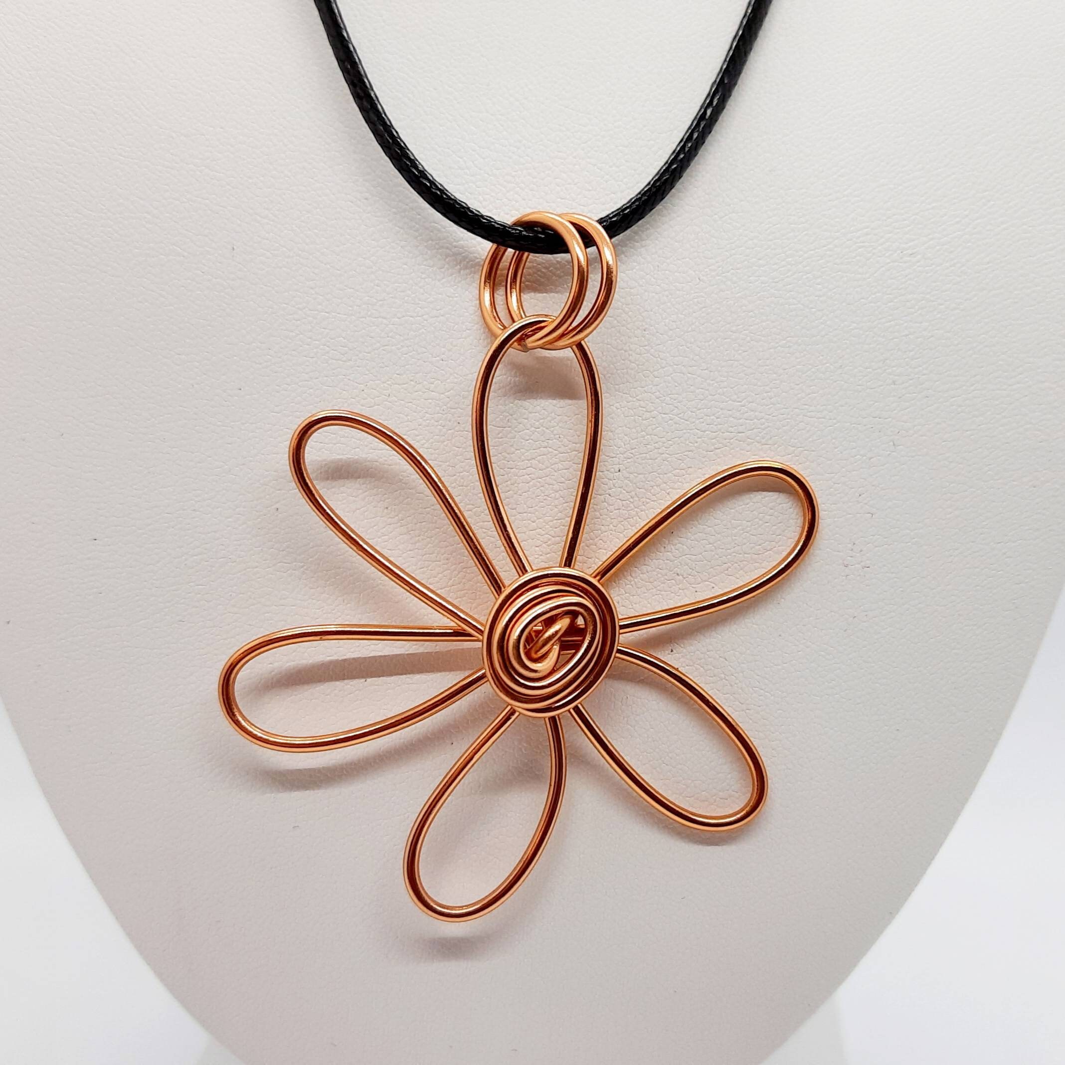 Rose Gold Flower Necklace Wire Flower 