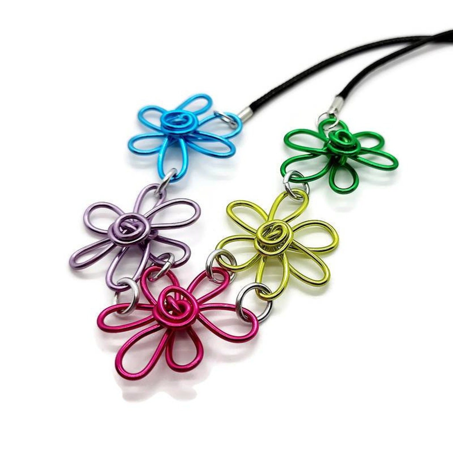 Statement Bib Necklace Funky Flower Necklace Colourful Daisy Etsy
