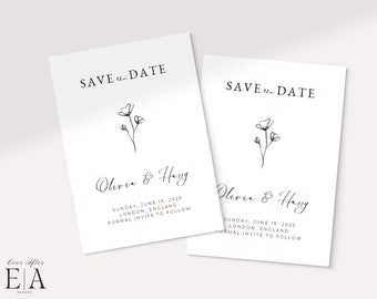 Save The Date Template Wedding Invitation Digital Download Printable Save The Date Card Instant Download Editable Save Our Date Invite