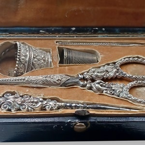 Antique Sewing Kit • George IV Lady’s Sewing Necessaire with Original Case, est. 1825 • Antique Silver Tool