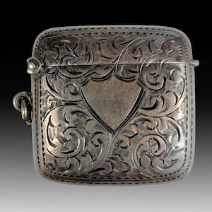 Antique Vesta Case • Superb Decorative Victorian Silver Striking Vesta Case Circa. 1863