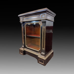 Victorian French Ebonized and Ormolu-Mounted Pier Cabinet (Circa 19th Century)