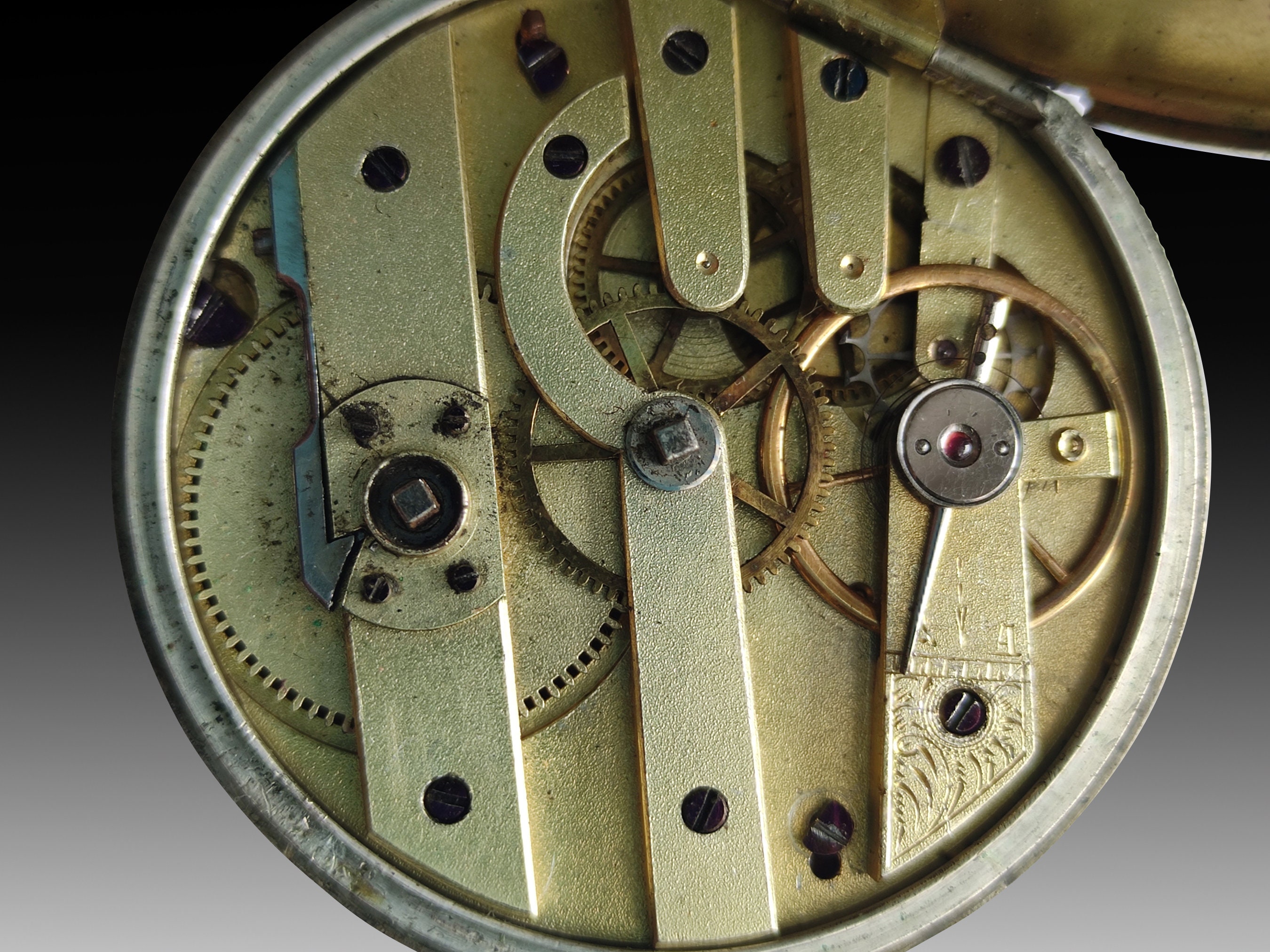 Rare French Antique Pocket Watch With Polychrome Enamel Dial