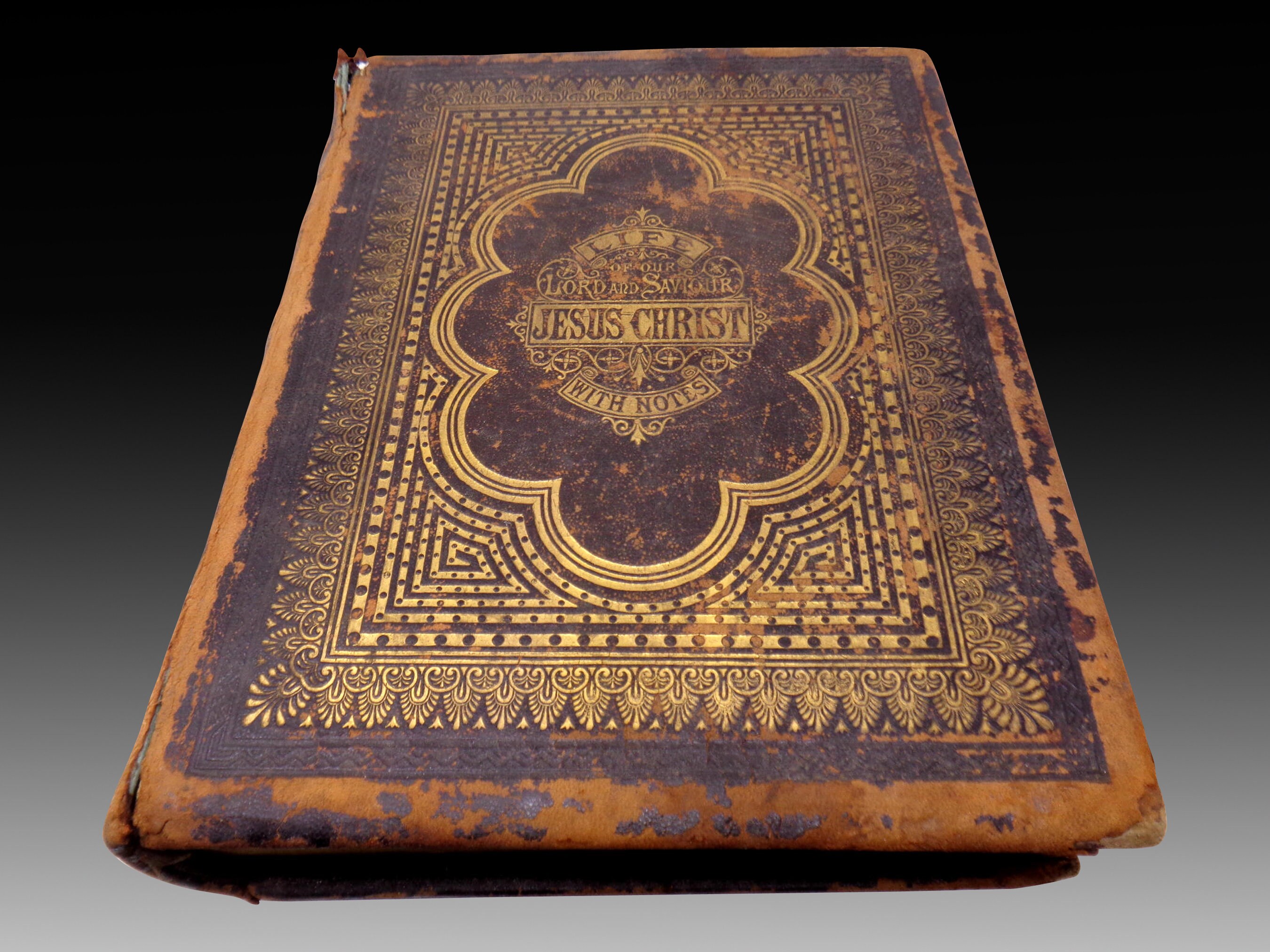 Leather Bound Book Antique Leather Bound Life of Our Lord and Saviour