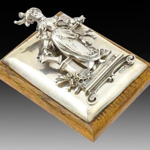 Clip antiguo para escritorio, papel y cartas de plata esterlina maciza, de los hermanos Levesley (Thomas Levesley), alrededor de 1901