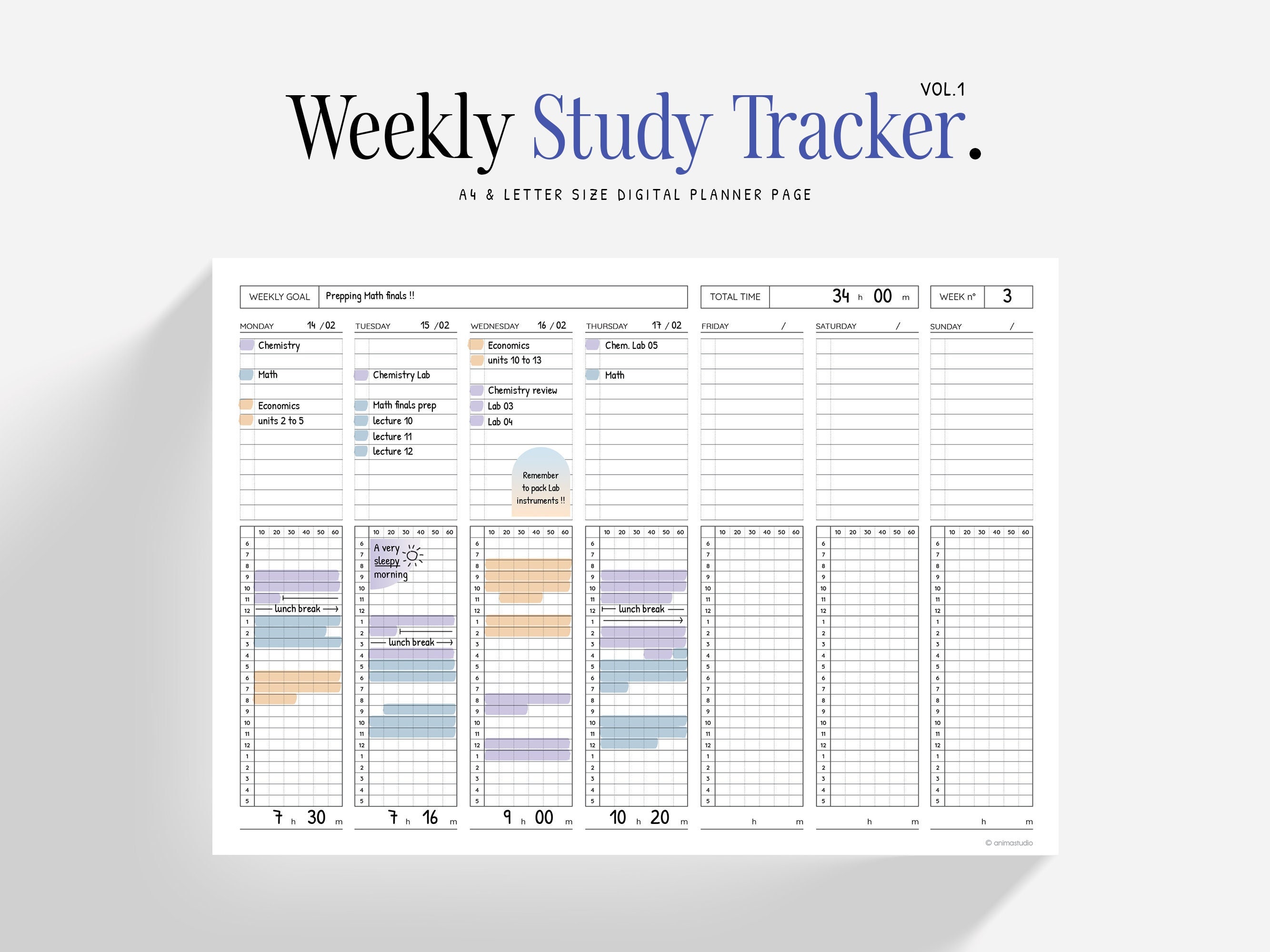 Lenovo Smart Paper GMAT Exam Study Planner and Tracker, vertical,  hyperlinked — Planning Atlas