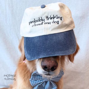 Embroidered Baseball Hat, Cute Dog Mom Hat, Gifts for Dog Moms, Aesthetic Dog Hat, Hat for Dog Lover, Thinking About My Dog Hat